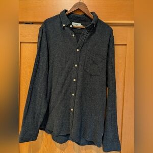 WAX LONDON Cotton Navy & White Button Up Long Sleeve Shirt Men's XL